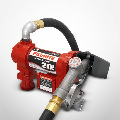 Fill-Rite 12V DC H-Flow Pump with Manual Nozzle 20GPM