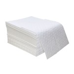 HEXA CONTAINMENT WHITE ABSORBENT SPILL PADS FOR OIL - 1 BUNDLE PACK OF 100 SHEETS